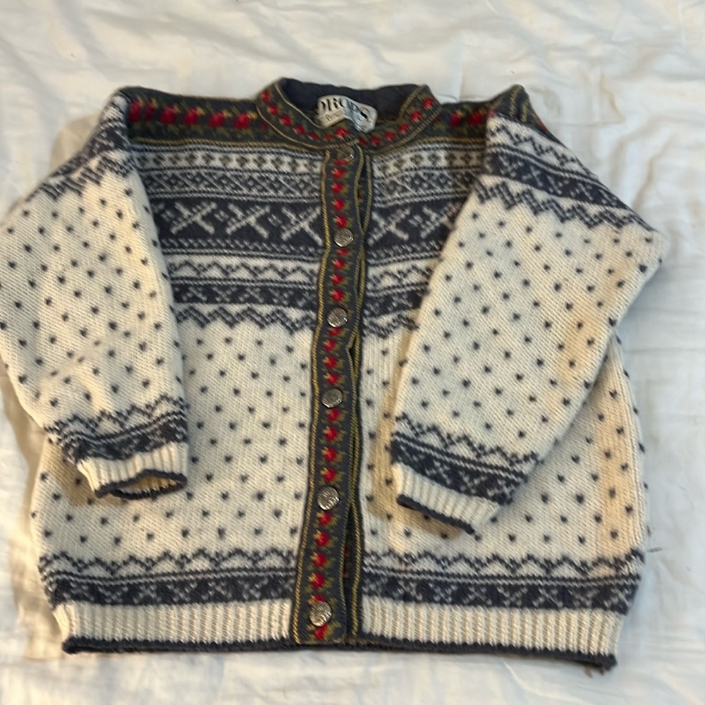 DROPs Design. Cardigan Knit Sweater Size Small
